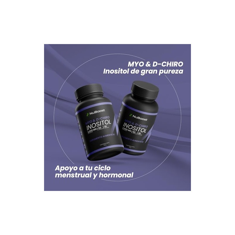 Nuboost Inositol Cápsulas Myo Chiro Mezcla Hecho Usa