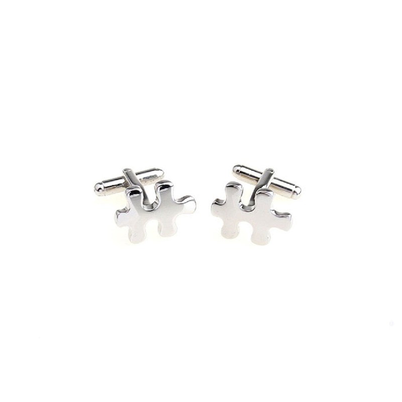 MRCUFF Puzzle Jigsaw Piece Autism Awareness Pair Cufflinks in a