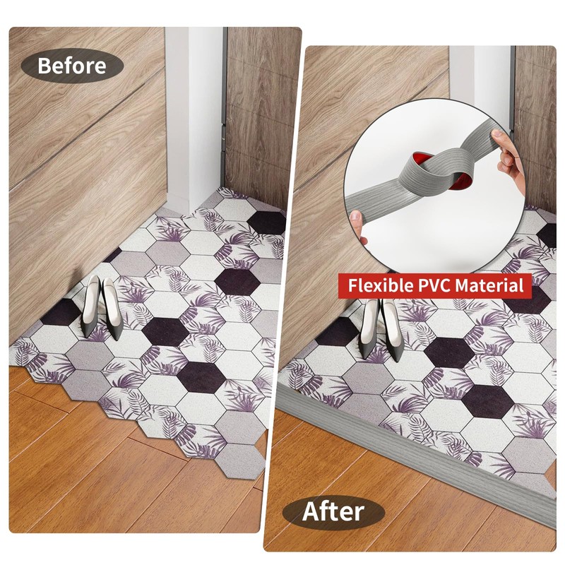 Floor Transition Strip Self Adhesive 2 Inch Wide, Non-Slip Waterproof