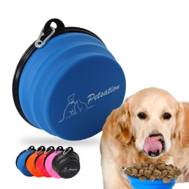 PETSATION Foldable Dog Bowl for On the Go [The Original] Dog Bowl Ideal for Everyday Use - 350 ml Water Bowl - Drinking Bowl for Dog - Travel Bowl, Feeding Bowl (350 ml, Blue)