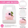 LOKQING 12 PCS Individual Cupcake Containers Single Cupcake Boxes with