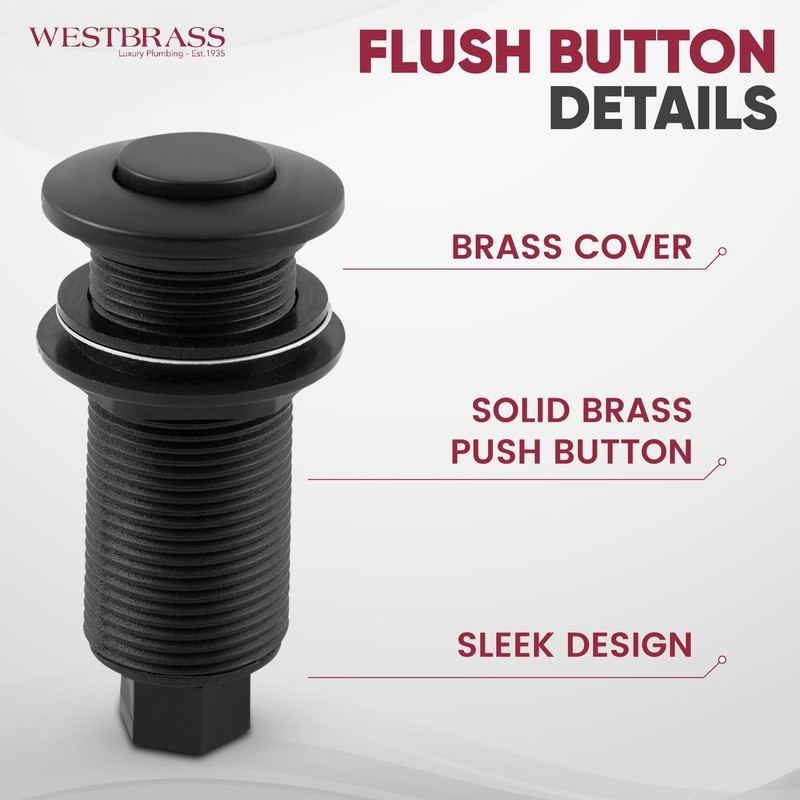 Westbrass ASB-19 Sink Top Waste Disposal Air Switch and Single