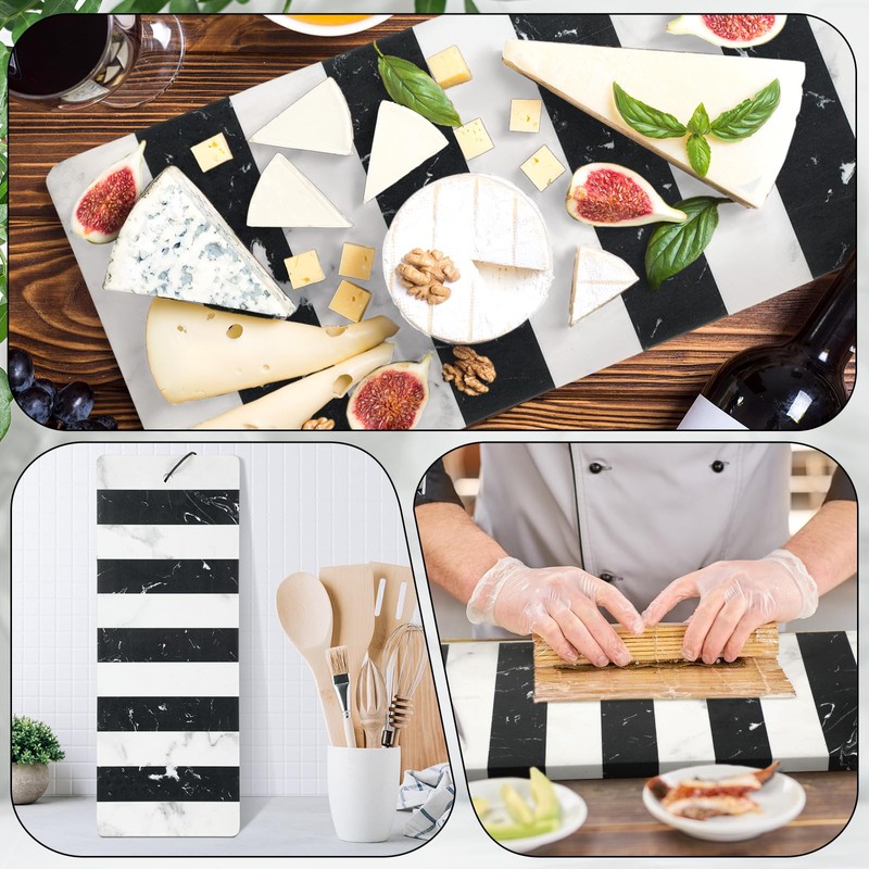 Patelai Marble Board for Kitchen Multi Purpose Striped Marble Cutting