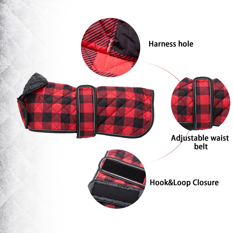 Geyecete Waterproof Warm Thermal Quilted Dachshund Coat with warm fleecy