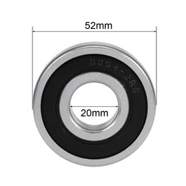 sourcing map Pack of 4 Grooved Ball Bearings 6304-2RS Z2 Double Shielded Carbon Steel 20 mm x 52 mm x 15 mm