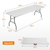 BestOffice Camping Folding 8 Foot Plastic Table, White
