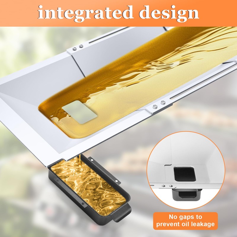 Grease Tray with Catch Pan Adjustable Universal Drip Pan for