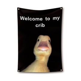 Welcome to My Crib Flag 2x3 Ft Funny Flag for Bedroom Man Cave Wall Decor Banner with 4 Brass Grommets for College Dorm Room Decor