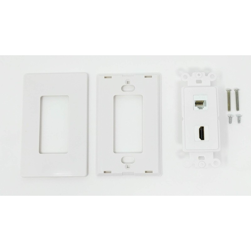 RiteAV - 1 Cat5e Ethernet and 1 HDMI Screwless Decorative