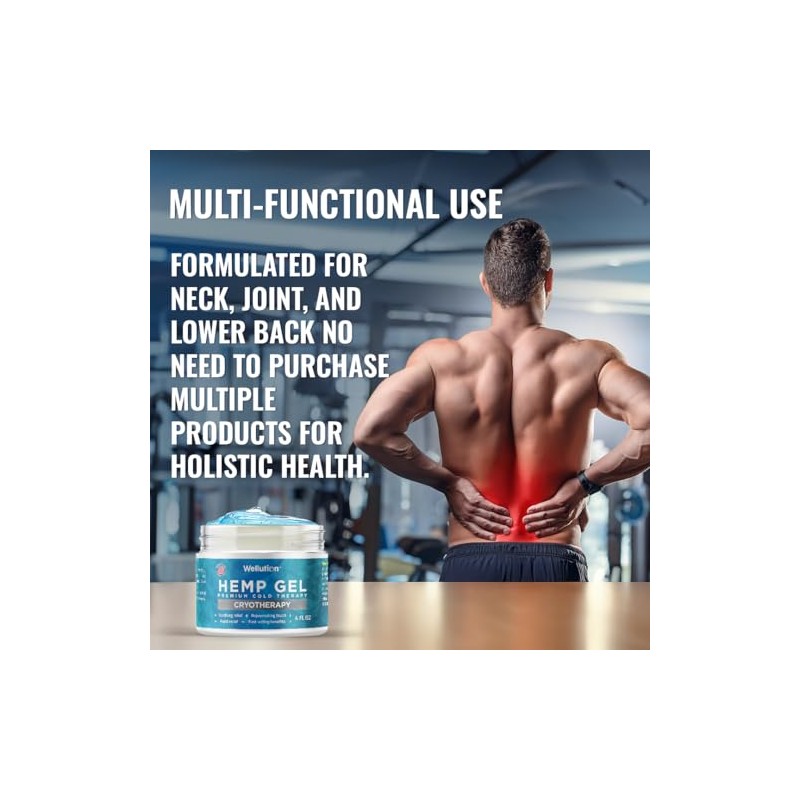 WELLUTION Cryotherapy Hemp Gel – Gentle Cooling Sensation with Menthol