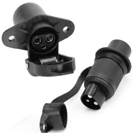 DARKGUARD Tractor 3-Pin Plug and 3-Pin Socket 12 V Tractor, Agricultural 12 V and 24 V 3-Pin Plug Socket, Adapter 3-Pin for Trailer Hitches Cars (Plug and Socket M1S21)