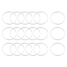 sourcing map Round Earring Beading Hoop Rings, Open Bezel Linking Ring 35mm/ 1.38" Silver Earring Finding Link Ring for Jewelry Making, Pack of 60