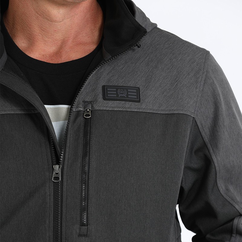Cinch Men's Black Hooded Softshell Jacket Black S