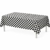 GiftExpress 2-Pack Black & White Checkered Flag Tablecloth Plastic Party