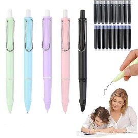 kiimiipa Fountain Pen, Retractable Fountain Pen, Primary School, Refillable Ink Pen, Smooth Writing Calligraphy Fountain Pen for School Office (5) (3)