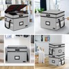 Fireproof Document Box with Lock, 2-Layer File Box Storage Organizer