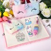 Wisplye Plush Unicorn Notebook Set for Children, A5 Notepads for