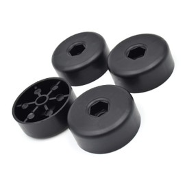Design61 Set of 4 Plastic Furniture Gliders Furniture Feet Sofa Chair with Hexagon Socket Diameter 50 x Height 20 mm Black