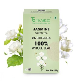 Teabox Premium Darjeeling Green Tea With Jasmine Flowers| 100% Whole Leaf & 0% Bitterness | Green Tea From The Himalayas |Low Caffeine| (3.52Oz)