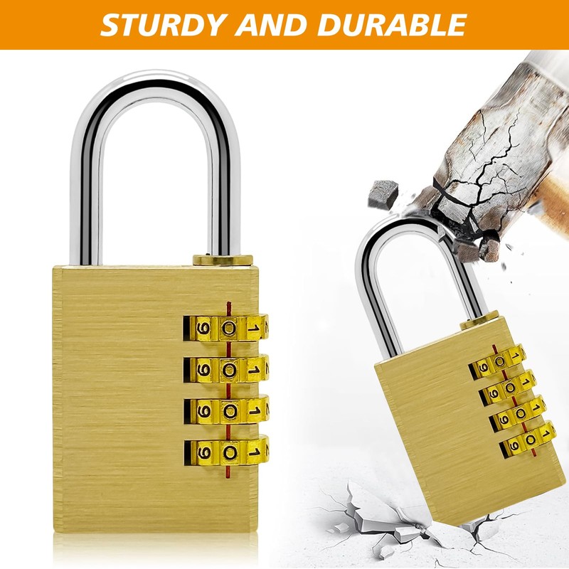weiclianhp Padlock with Combination Code, Combination Lock Made of Brass,