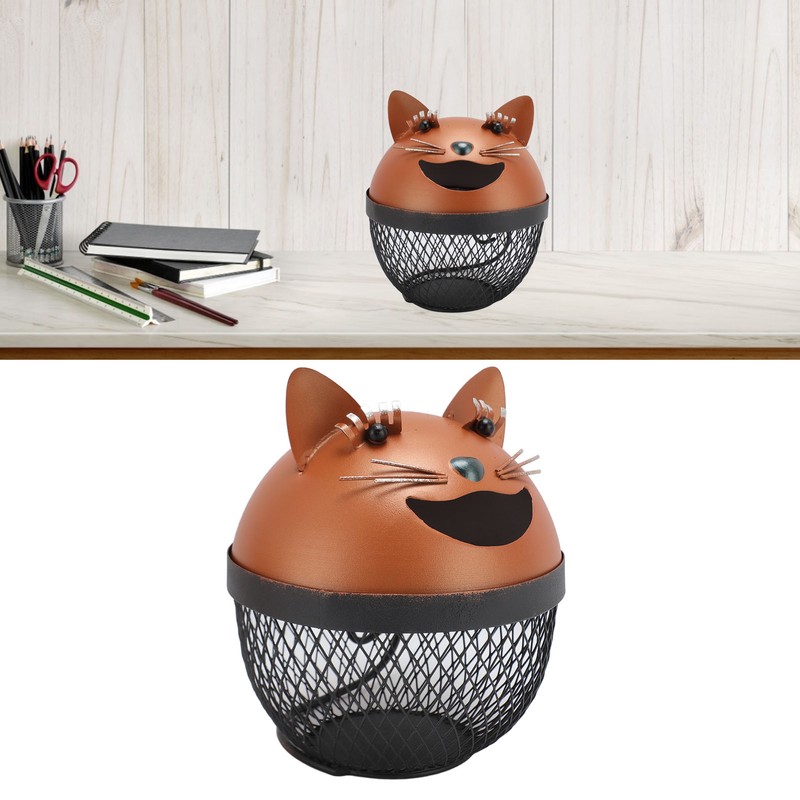 Metal Cat Piggy Bank Innovative Cute Cartoon Fun Cat Shaped