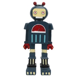Blue Retro Robot Classic Anti Aging Robot Figurine Elaborately Crafted Bright Colors Robot Model for Office Wine Cabinet