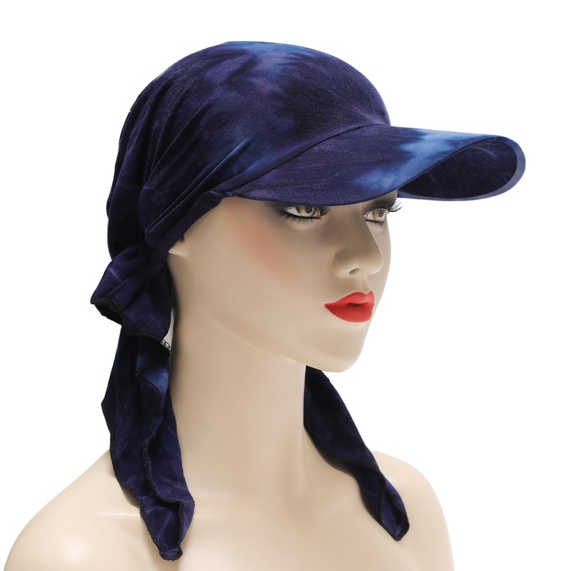 ZLYC Women's Chemo Headwear Brim Visor Hat Beanie Hat, Tie