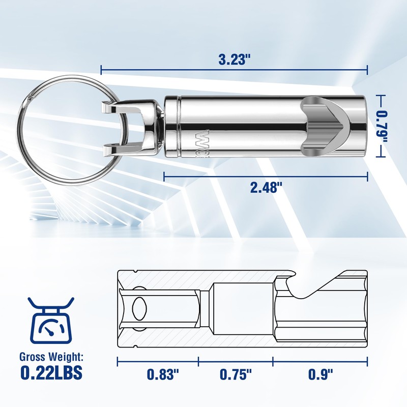WORKPRO Socket Bottle Opener, 3/8 Inch Drive x 14 mm
