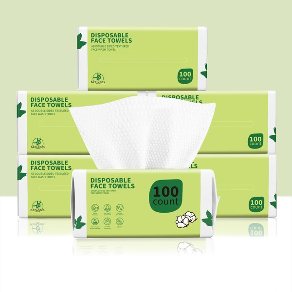 Disposable Face Towels 600 Count, Biodegradable Ultra Soft & Thick