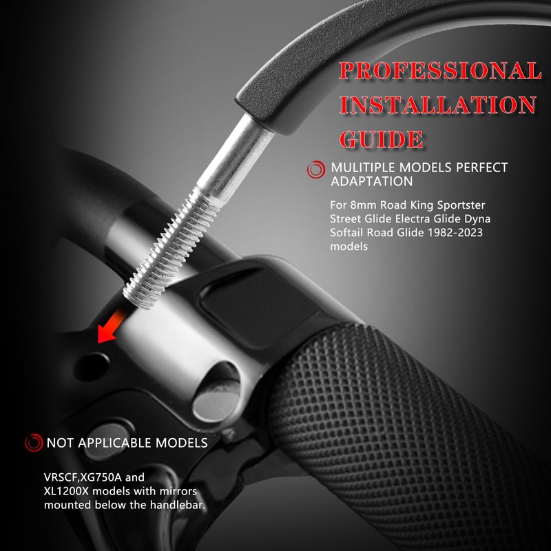 LDJXDADI Black Sportster Mirrors Compatible with Street Glide Electra Glide