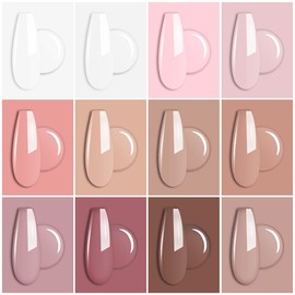 AIMEILI Hema Free Solid Gel Nail Polish 12 Colours Solid Nail Gel UV LED Soak Off White Pink Solid Cream Gel Polish Set 2