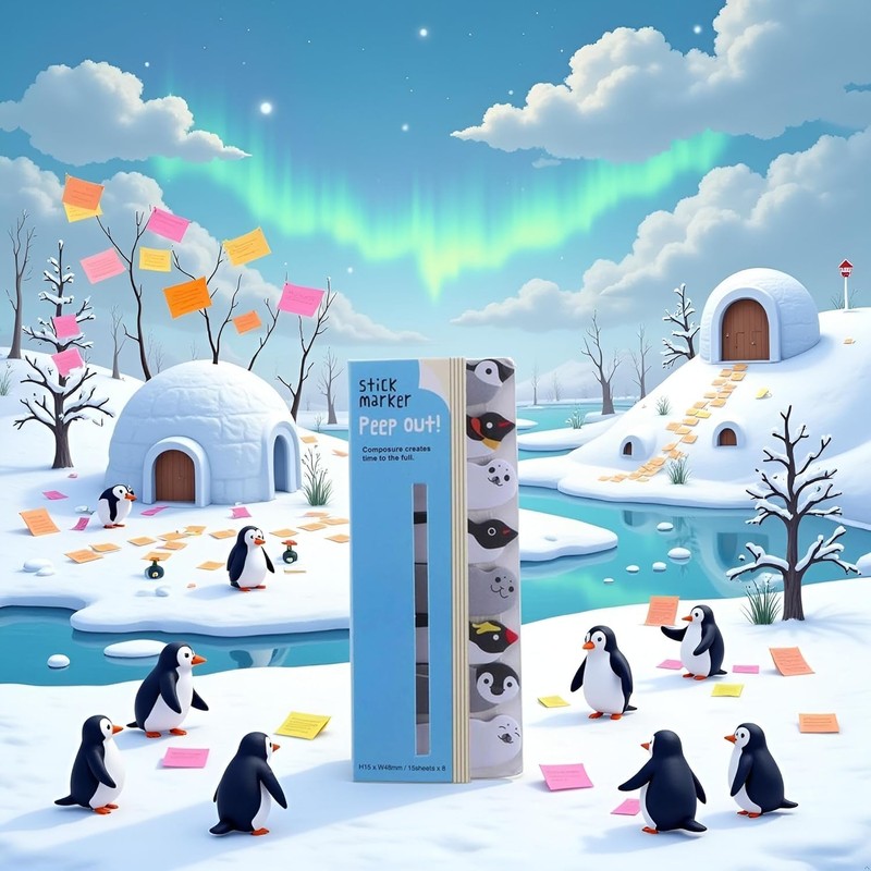 1 Pc Penguin Kawaii DIY Memo Pad Sticky Notes Page