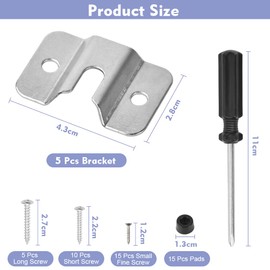 DIKEBAO 5 Pack Dartboard Bracket Dart Board Hanging Kit Dartboard Holder Hanging Wall Hook Dartboard Mounting Bracket Kit with 1 PCS Screwdriver for Hanging Screw Hook Set Accessories Kits