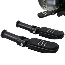 WOWTK Passenger Footpegs w/support mounting Kit for Harley Softail Deluxe Fat Boy Heritage Sport Glide Softail Slim Street Bob Breakout Low Rider 2018-2024,Gloss Black