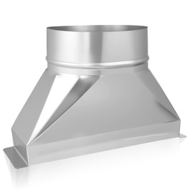 Rocaris 3-1/4" x 10" x 6'' Galvanized Transition, Rectangular to Round Duct, Microwave Vent Adapter Kit for Connecting HVAC Duct Pipe Fittings Range Hood