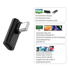 NFHK Low Profile 90 Degree Right & Left Angled USB 3.1 Type-C Male to Female Extension Adapter for Laptop & Tablet & Phone