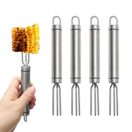 4 PCS Corn on The Cob Holders, Stainless Steel Sweetcorn Holders for Barbecue, Picnic and Family Dining, Modern Corn on The Cob Skewers