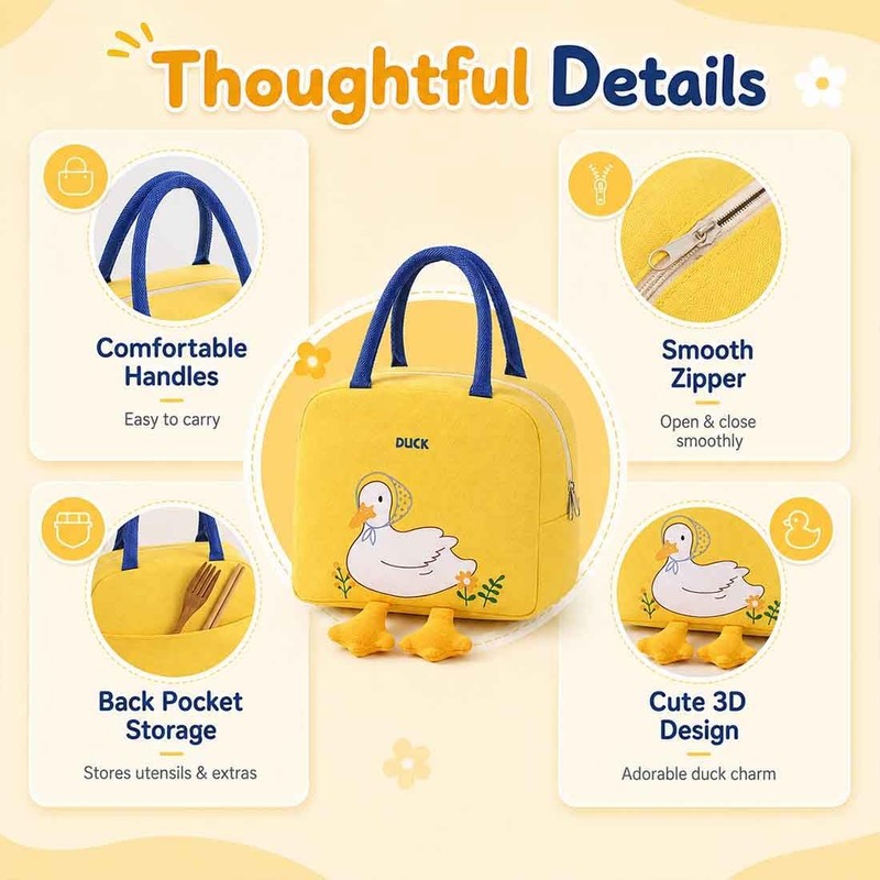 Bolsa Térmica Pato Kawaii Bonita Para Mujer (Yellow)