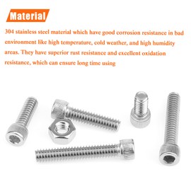 HELIFOUNER 56 Pieces 1/4-20 x 1/2 inch, 3/4 inch, 1 inch, 1-1/4 inch, 1-1/2 inch, Hex Head Cap Screws, Screws and Nuts, Coarse Thread, Fully Machine Threaded