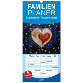 Familienplaner 2025 - Nächtliche Traumwelten mit 5 Spalten (Wandkalender, 21 cm x 45 cm), CALVENDO