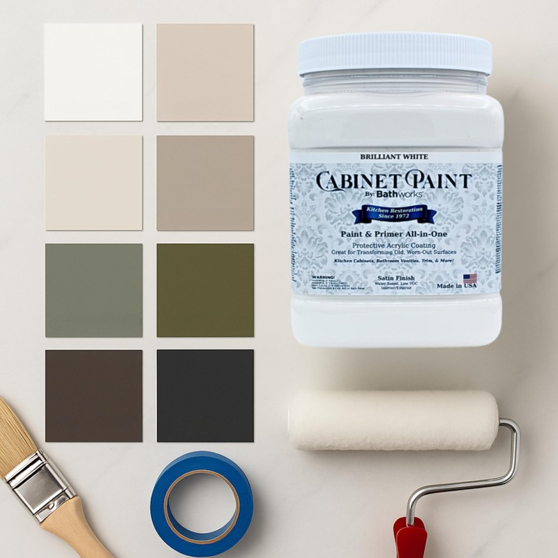 Bathworks Cabinet & Furniture Paint - Satin Finish, Easy Application,