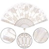Rbenxia 1 PC Elegant Rose Lace Floral Folding Hand Fans