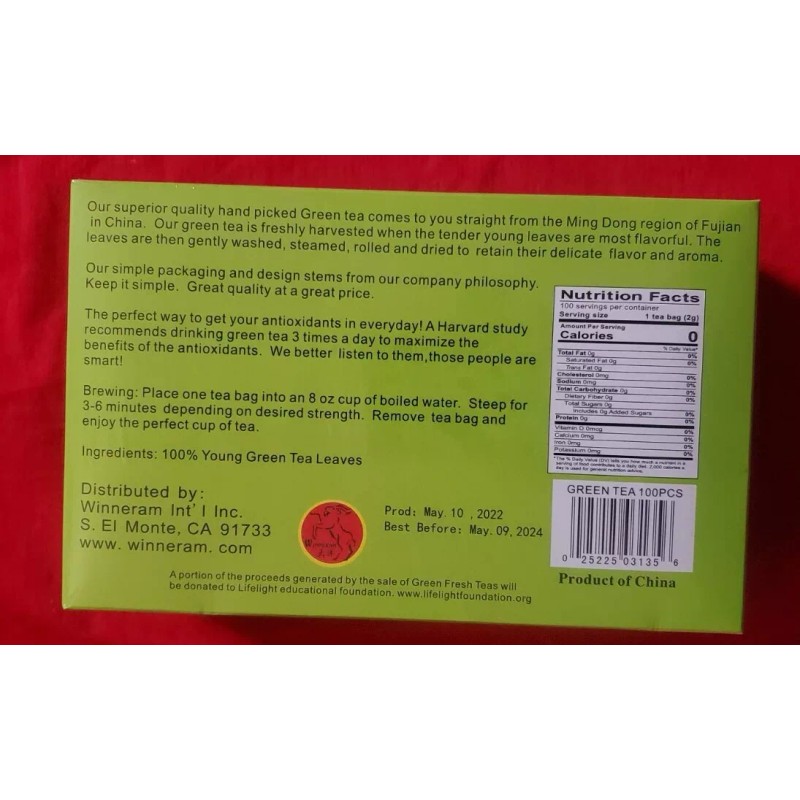 Fresh GREEN FRESH GREEN TEA 100% NATURAL 100 TEA BAGS