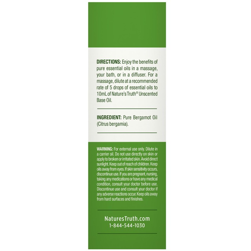 Nature's Truth Bergamot Essential Oil | 15 mL | for