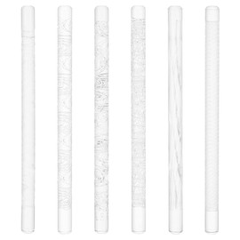 BENECREAT Pack of 6 Rolling Pin with Acrylic Embossing, 16.5 cm 3D Pattern Clay Non-Stick Roll for Earrings, Jewellery and DIY Decorations, 10 mm Diameter