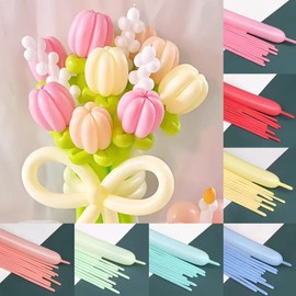 FineGood Art Elongated Balloons, 50 PCS Mixed Colors, Magic Balloons, Macaron Color, Art, Magic Balloons, Twist Decorations, Celebrations, Birthdays, Weddings (100)