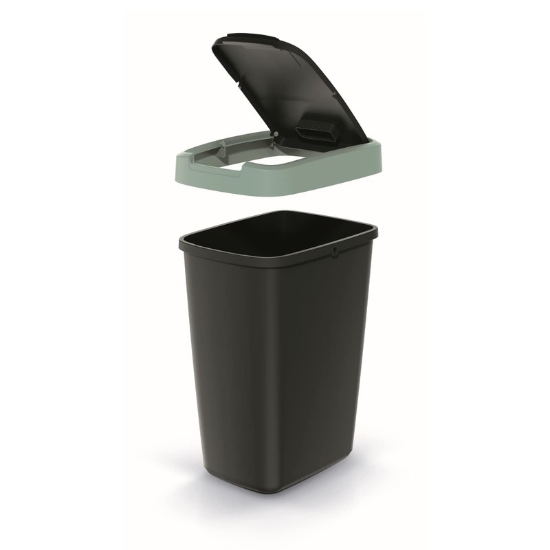 Keden Compacta Q Rubbish Bin with Swing and Hinged Lid,