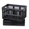 45L Plastic Collapsible Storage Bins 3-Pack Stackable Folding Storage Crates