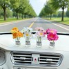 DRIYANN Daisy Car Dashboard Decorations - 4 Pack Mini Floral