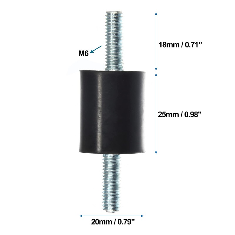 X AUTOHAUX 4pcs M6 Anti Vibration Rubber Isolator Mount 20x25mm